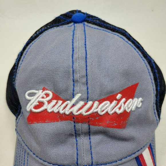 Budwieser Snapback Hat Trucker Cap Gray Black Mesh Back Logo 2014 - Picture 3 of 9